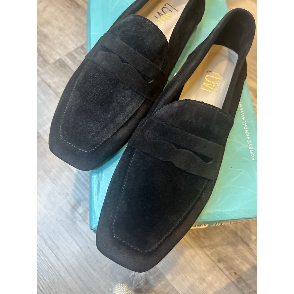 Women Penny Loafer Shoes Black Size 39 Morne Black Leather 100% Hand Made - Picture 9 of 12